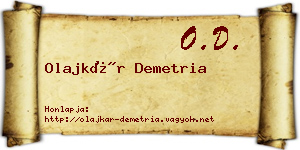 Olajkár Demetria névjegykártya